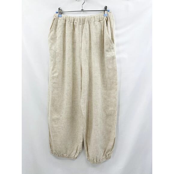 Rachel Pally Tatum Cream Linen Blend Casual Trousers - Picture 2 of 6